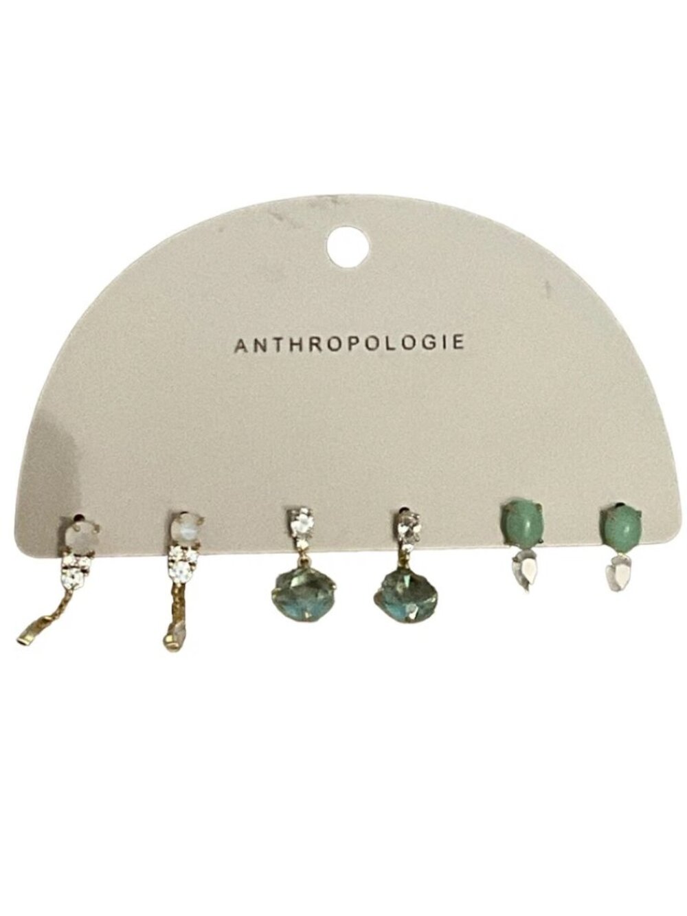 Anthropologie Delicate Gem Drop Earrings, Set of 3 NWT